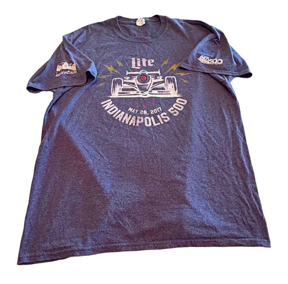 Adult XL Blue Indianapolis 500 Racing T-Shirt May 28 2017 Indycar
